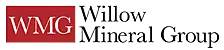 A green background with the words willow miners written in black.